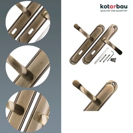 KOTARBAU Door Handle 72 mm BB Door Handle Patin Door Fitting Door Handle Set Long Plate Door Handle Set Inner Door Exterior Door Handle Gate Fitting