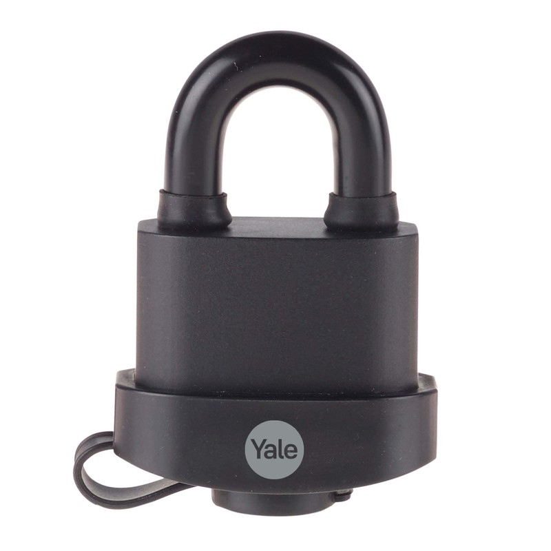 YALE Y220B/51/118/3-3 Pack of Black Weatherproof Padlocks with Protective Cover