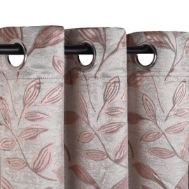 Superior Blackout Curtains, Room Darkening Window Accent for Bedroom, Sun Blocking, Thermal, Modern Bohemian Curtains, Leaves Collection, Set of 2 Panels, Rod Pocket - 42 in x 96 in, Bronze