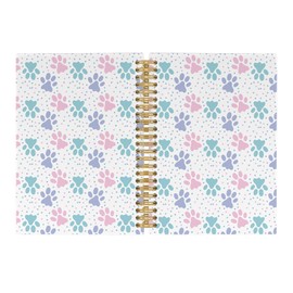 Pugwak Dog Paw Themed Journal Notebook - Cute Dog Animals Pet Paws Notebooks College Ruled for Work School, Gifts for Dog Lovers Dog Mom, Office Supplies, Hardcover Spiral Notebook 5.5"x8.3"