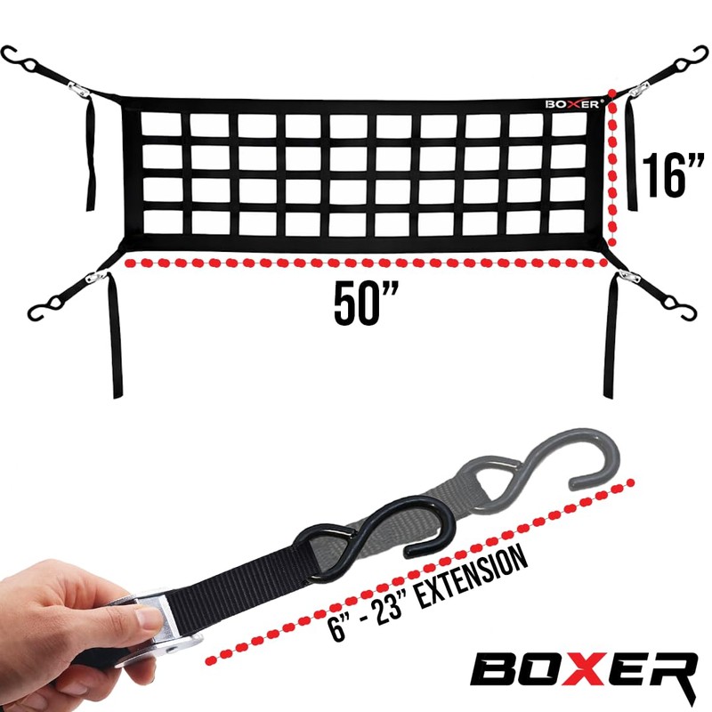 BoxerTool Tailgate Net for Pickup Truck Bed, 50'' x 16''