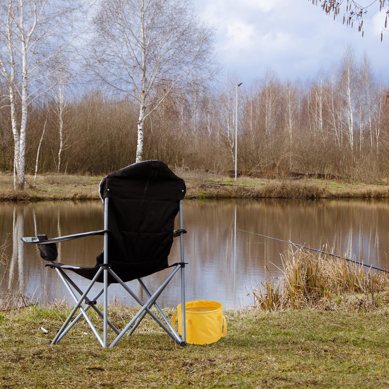 Relaxdays Secchio Pieghevole da Campeggio Folding Bin Camping 15 L