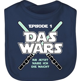 Shirtracer - Baby Gifts for Birth - Das Wars Jetzt habe ich die Macht Boy - Baby Bib Cotton, 2 Navy Blue, Einheitsgröße