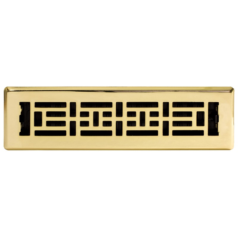 Decor Grates AJH212 2-inch by 12-inch Oriental Floor Register, Polished