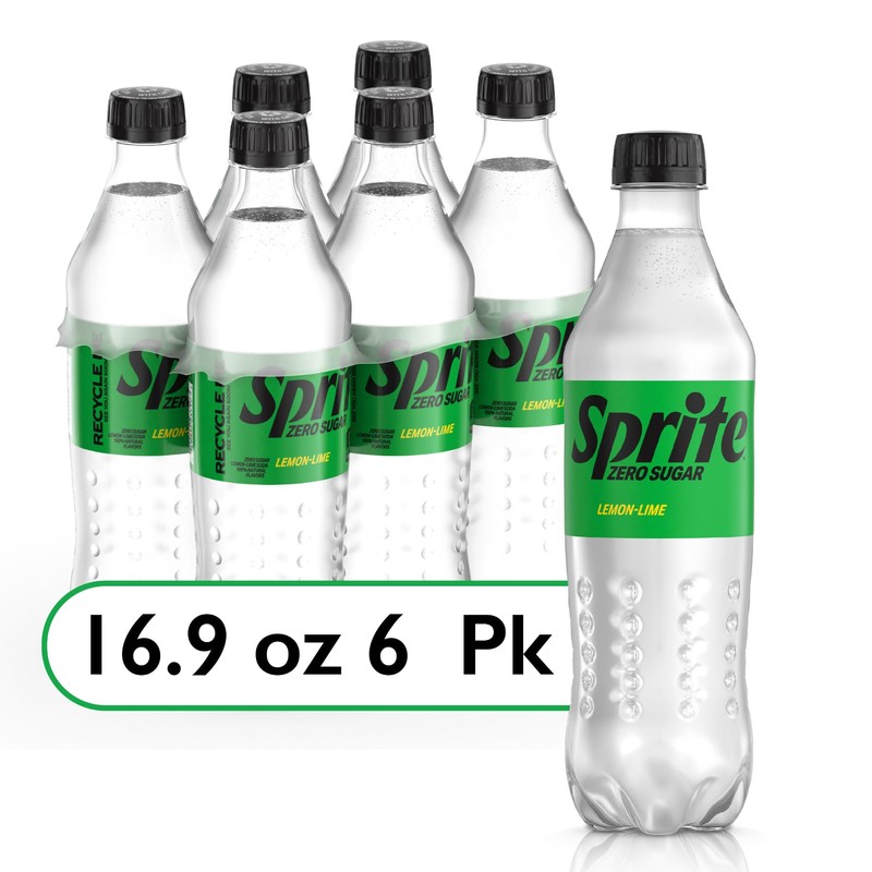 Sprite Zero Sugar Lemon Lime Diet Soda Pop Soft Drinks,