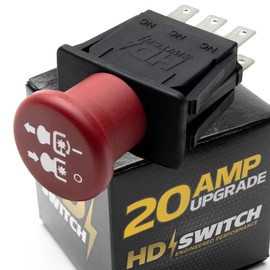 20 AMP Upgrade Clutch PTO Blade Switch Replaces Dixie Chopper 4174684-20 AMP - Red Knob 500067