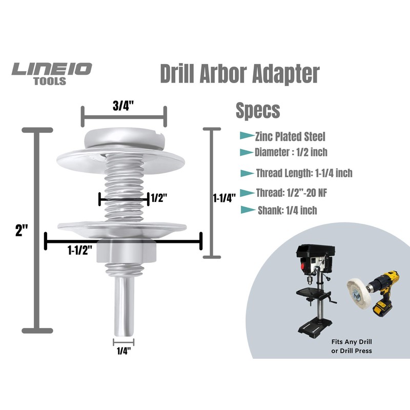LINE10 Tools 6-Inch Buffing Polishing Wheel Kit for Bench Grinder