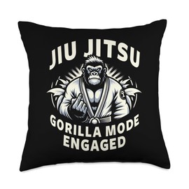 Gorilla Mode Engaged Funny Jiu Jitsu Throw Pillow