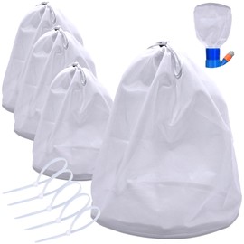 CHENGLAI 4Pcs Large 16" x 18" Fine Mesh Filter Bags for Leaf Vacuum Pool Cleaners, Pool Vacuum Replacement Mesh Bag with Pull Lock for Pools Ponds Aquariums Collecting Leaves and Debris