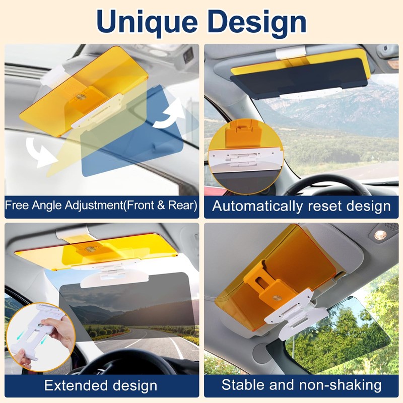 Car Window Sunshade, Upgrade Anti-Glare Polarized Day & Night Vision