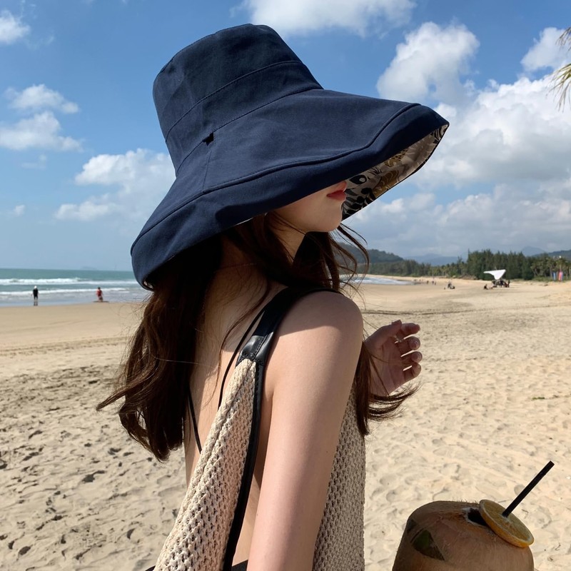 Sombrero de sol de ala súper ancha para mujer, de