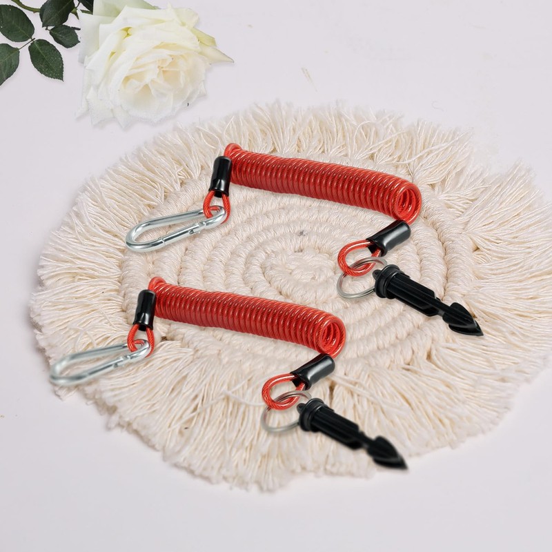 2pcs Trailer Breakaway Cable, 6FT High Rebound Spring Trailer Emergency