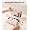 EPEDAL24 Preppy Makeup Bag, Rectangle Double Detachable Cosmetic Organizer, Clear