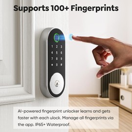 Fingerprint Smart Deadbolt with Keypad – Keyless Entry Lock for Home, Apartment, Office, Airbnb, Rental, Kids & Seniors, App & Code Access, Auto-Lock, Easy DIY Install, Compatible with Alexa & Google