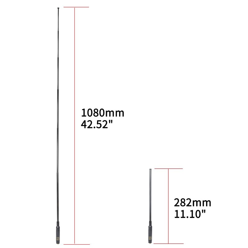 HYSHIKRA Antenna telescopica per radio 27 MHz, connettore SMA-F