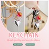 Strawberry Heart Charm Keychain for Keys Y2k Silver Heart Keychain