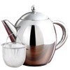 Rosenstein & Söhne Teapot with tea strainer: stainless steel teapot
