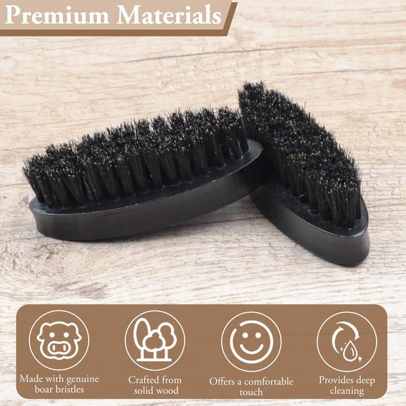 Men's Solid Wood Beard Brush, Boar Bristle Mustache Brush for