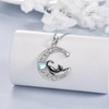AXELUNA Black Cat Necklace 925 Sterling Silver Kitten Pendant Circle
