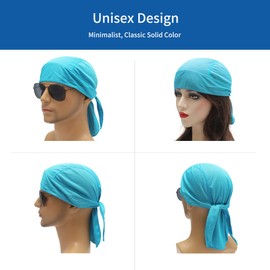 ZLYC Gorro de calavera para hombres y mujeres que absorbe el sudor, Azul solido, Talla única