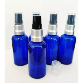Marca Generico Frasco Dosificador 50 Ml Cristal Azul Bomba Plata (50pzs)