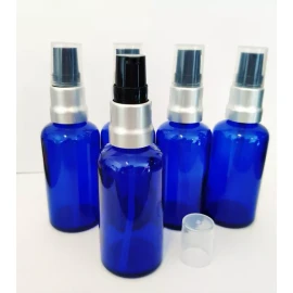 Marca Generico Frasco Dosificador 50 Ml Cristal Azul Bomba Plata (50pzs)