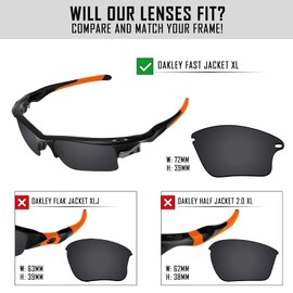 TRUSHELL Polarized Replacement Lenses & Rubber Kits for Oakley Fast Jacket XL OO9156 Sunglass Ocean Blue - Polarized