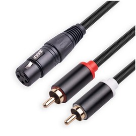 Wisboey Splitter Cable and 3 XLR Female to Double Male Audio Amplifier Mixer Cable Stereo Audio Interconnect Cable, 2 Meters