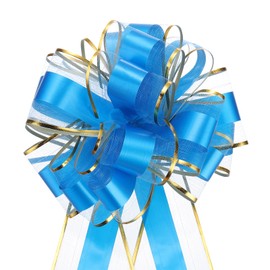 QUARKZMAN Pack of 10 Gift Bows 20 cm Gift Ribbon Matt Bow Giant Pull Bow for Packaging Bags Sugar Bags Car for Crafts Decorating Decorating, Light Blue