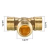 sourcing map Brass Tee Pipe Fitting 1/2 PT Male Thread