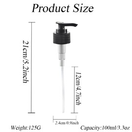 12 Packs 24/410 Black Soap Lotion Pump Replacement Dispensers Plastic Dispenser Pump Head Tops Replacement Neck Size Fits 5oz / 8oz Pump Bottle （Black