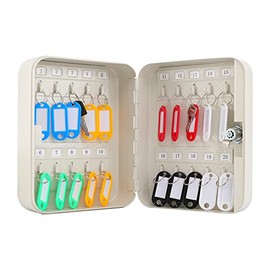 KYODOLED Key Cabinet Wall Mount,Locking Key Organizer,Key Storage Lock Box with Code,Key Management with Combination Lock (Beige, 20 Key)