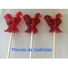 Tropical Sweets Puerto Rican Pilones De Gallitos (Raspberry Roster shape Lollipops)