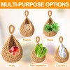 Pack of 2 Hanging Fruit Baskets, Braided Hanging Basket Kitchen