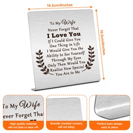 To My Wife Gifts Desk Sign Decoration Plaque for Wife Gifts for Wife from Husband Engagement Gifts for Couples Birthday Desk Decorations for Wife Anniversary Wedding Gifts for Her Wedding Gifts