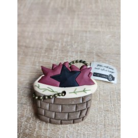 Rubber Key Chain Basket of Stars Key Holder Bucketville Blossom Bucket