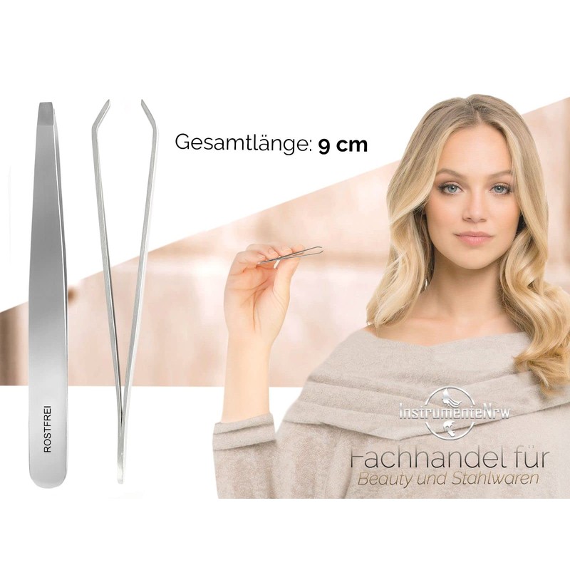 Professional Eyebrow Hair Plucking Tweezers Straight 9 cm 2 mm
