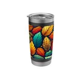 Fall Color Leaves Themed Autumn Colorful Fall Leaf Pattern Stainless Steel Insulated Tumbler