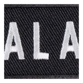 PatchStop Alaska State Iron On Patches for Clothing Backpacks Jeans | Black and White Motorcycle Patch Sew On Custom Jackets Hats Tactical Bags | 3.25x1.25in Small Trendy DIY Embroidered Applique