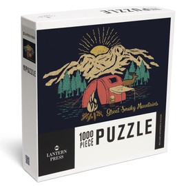 Lantern Press 1000 Piece Jigsaw Puzzle, Great Smoky Mountains, Camping Scene