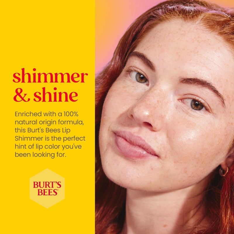 Burt's Bees Grapefruit Gloss Lip Shimmer, 0.09 OZ, 2.6 g
