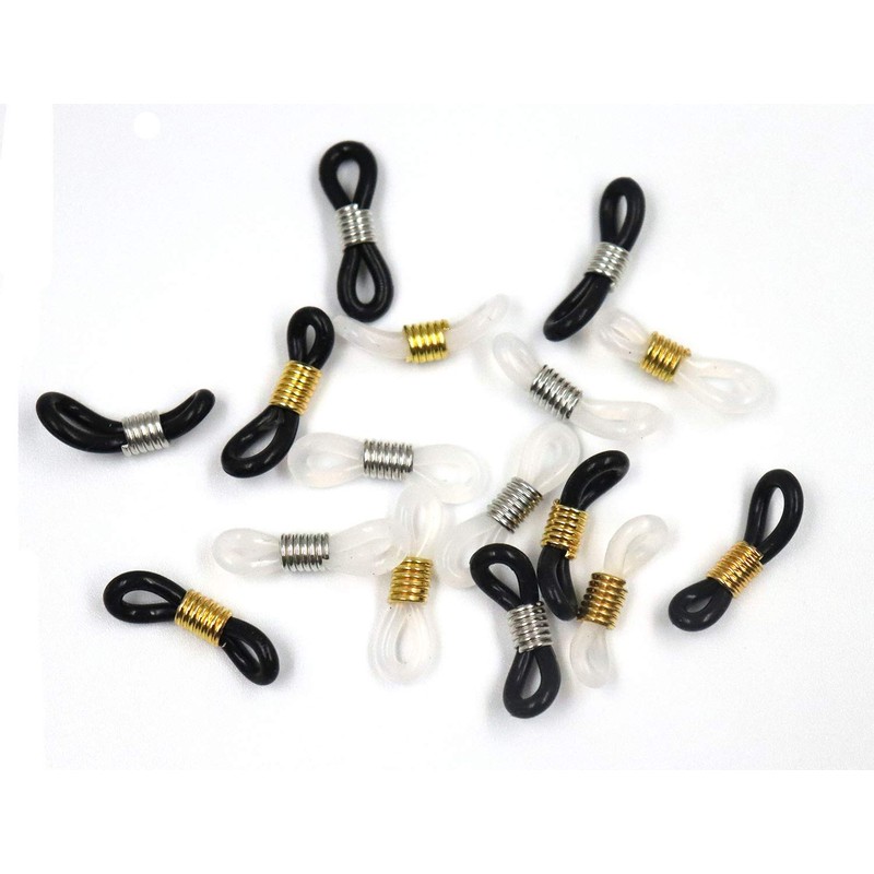Ruwado 16 Pcs Eyeglasses Chain Ends Anti Slip Silicone Spring