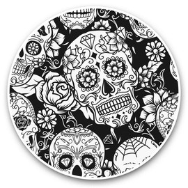 2 x 7.5cm Vinyl Stickers - Sugar Skulls Pattern Mexican Mexico Decals 41206