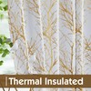 FMFUNCTEX 100% Blackout Curtains White Gold Tree for Living Room,