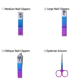 Manicure Set 15pcs Special Colour Professional Nail Clippers Kit Pedicure Care Tools-Stainless Steel Grooming Tools for Men Wife Boyfriend Parents (Gradient Color)