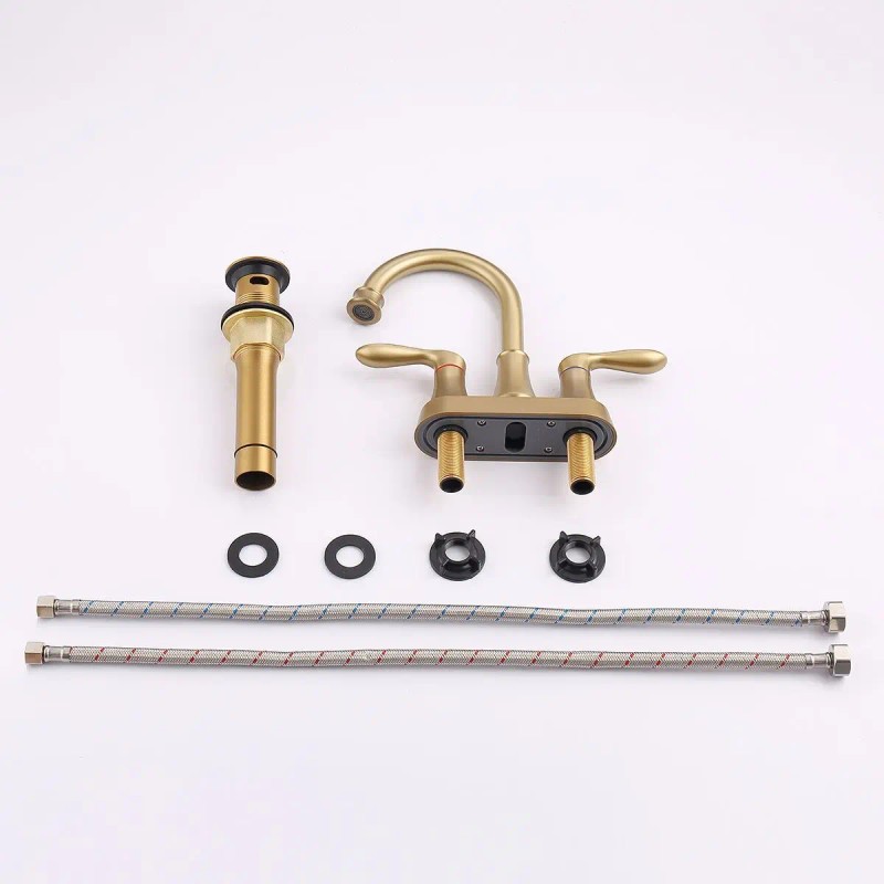 USA 4 Inch Dual Handle 3 Holes Deck Mounted American