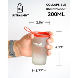 Burtrail Collapsible Running Water Cup,Ultralight Protable Running Cup for Trail Running,Ultramarathon,Backpacking,Camping-BPA Free,200 ml/6.8 oz-2Pack,Gray