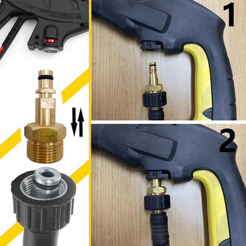 2 Pcs Gold M22 Adapter High Pressure Washer Hose Adapter