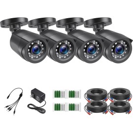 4 Outdoor WiFi Security Cameras 1080P Wireless with Night Vision Video