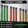 SWANLAKE Organizer Socket Holder, 9PCS 1/4-Inch x 48 Clips, 3/8-Inch